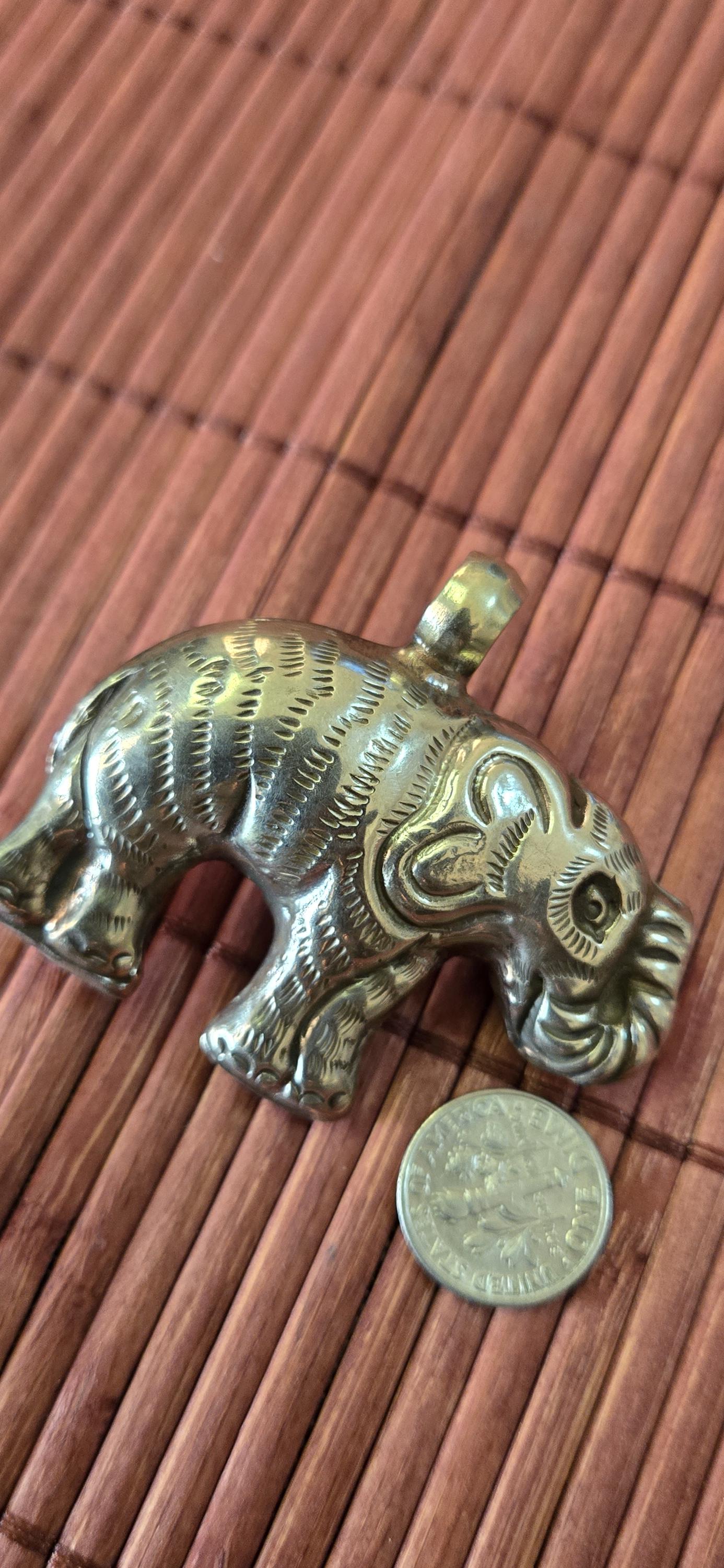 Tibetan Elephant Pendant with red coral inlay | Repousse Jewelry from Nepal | Bold Animal pendant PM438L