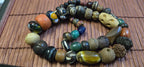 Mixed Vintage Tibetan Nepal Beads – Bone, Bodhi Seed, Glass, Wood – jewelry making Earthy beads - STR001H