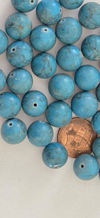 10 Tibetan turquoise beads Himalayan gemstone Beads – 11–12.5mm Round Shape Gemstone Beads – GM187B