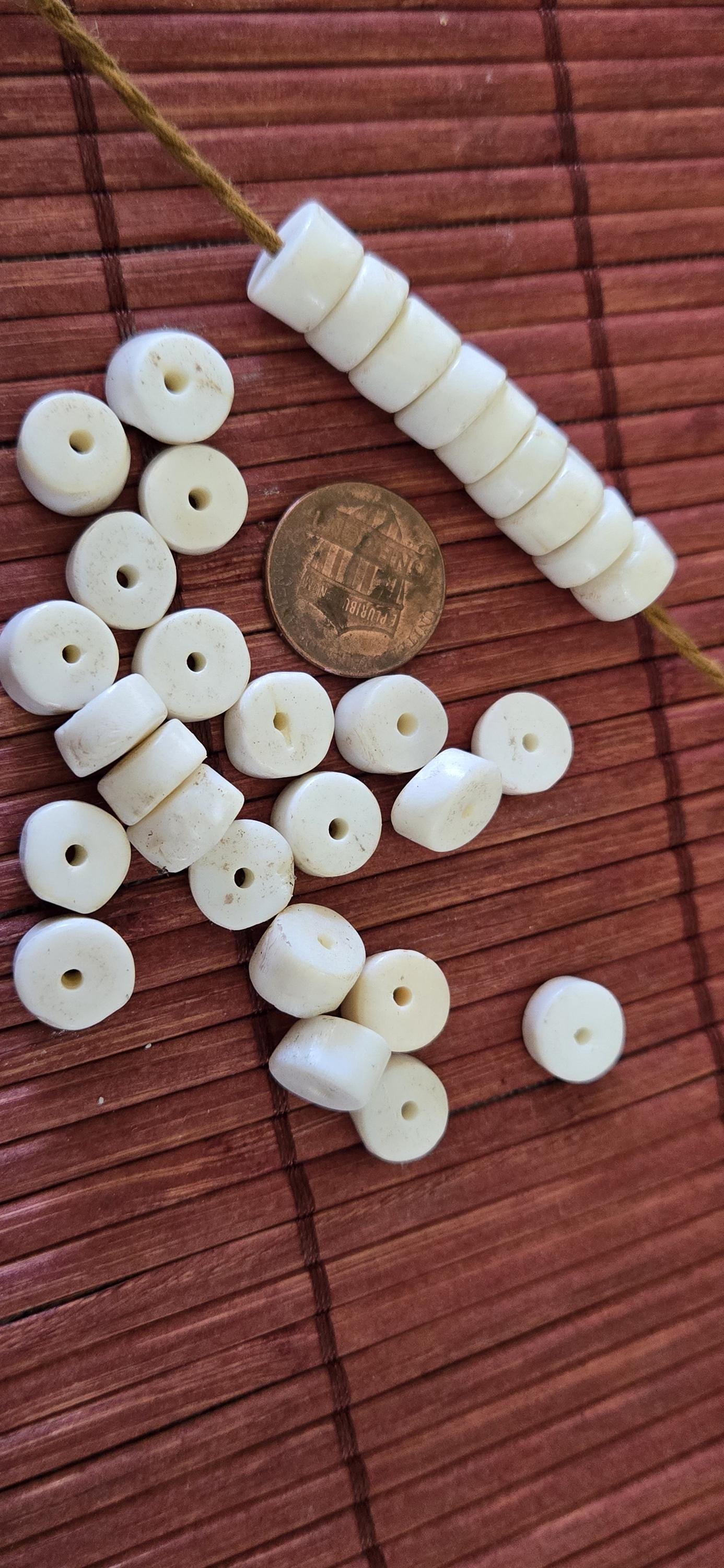 10 Beads - Small Ethnic Naga natural conch shell donut shape beads 9 -10 mm size -- CH048G