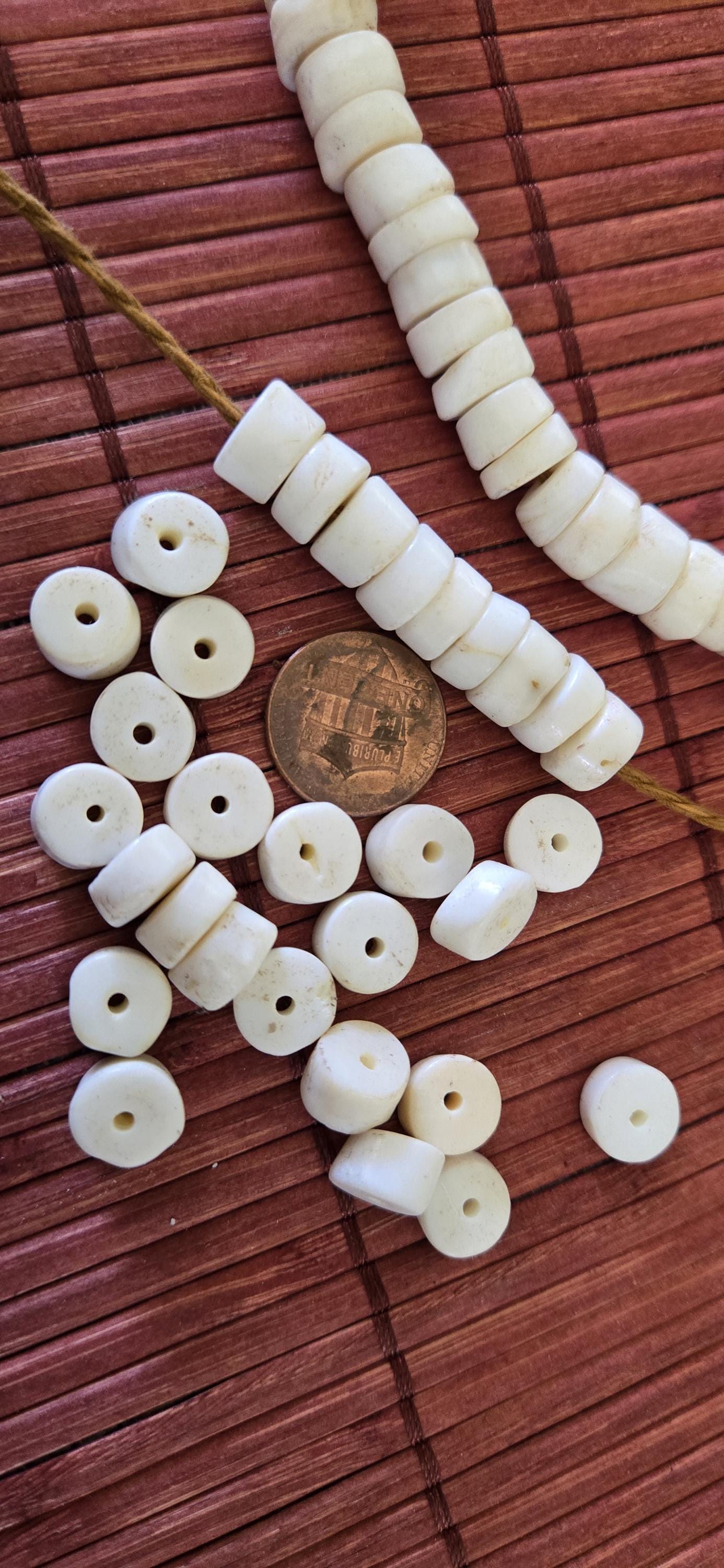 10 Beads - Small Ethnic Naga natural conch shell donut shape beads 9 -10 mm size -- CH048G