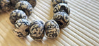 2 Beads-Large size 18 -20 mm Tibetan Om carved old vintage conch chank shell beads Nepal - CH045G