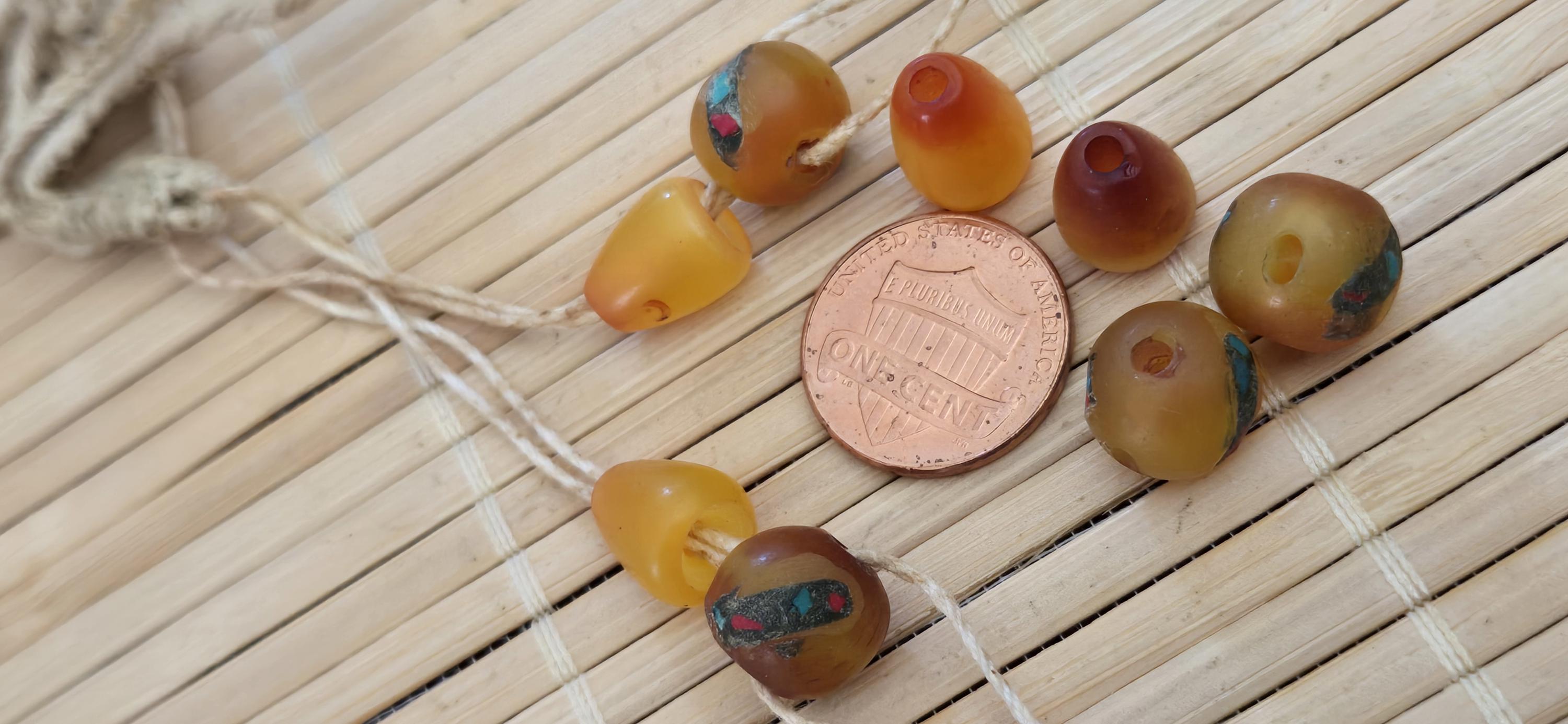2 Guru Beads - 11-12 mm Tibetan resin 3 hole prayer mala Guru bead with column bead from Nepal -GB069G