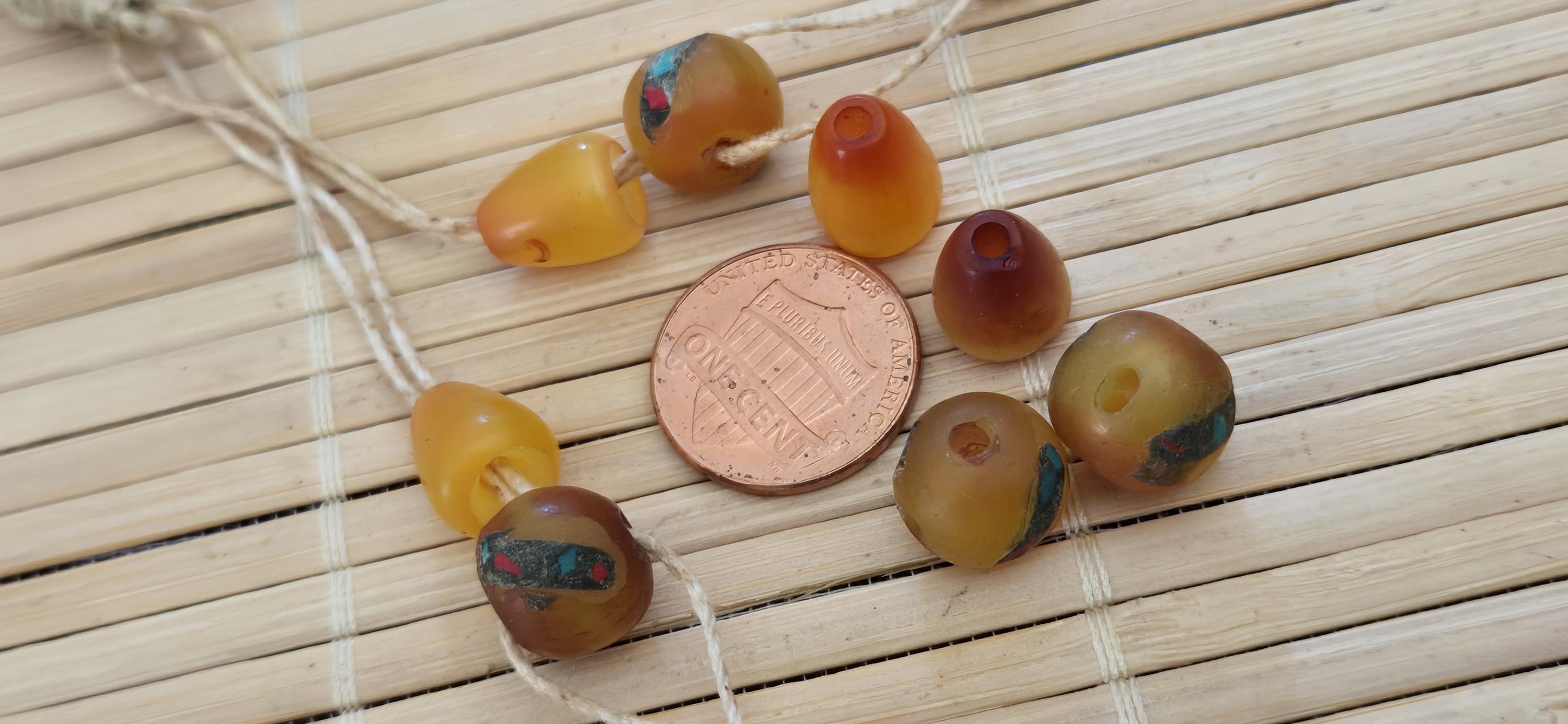 2 Guru Beads - 11-12 mm Tibetan resin 3 hole prayer mala Guru bead with column bead from Nepal -GB069G