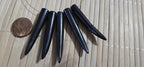 5 beads - Brownish black color tooth shape recycled cattle bone pendant beads- tribal boho jewelry beads GM266B