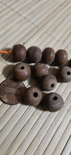 10 Beads - Tibetan old Bodhi seed beads mala making 12 - 14 mm wide -Earthy beads Nepal NB003A
