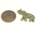 8 pcs - Brass tone elephant shape charms 25 mm x 18 mm - CM084