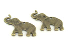 8 pcs - Brass tone elephant shape charms 25 mm x 18 mm - CM084