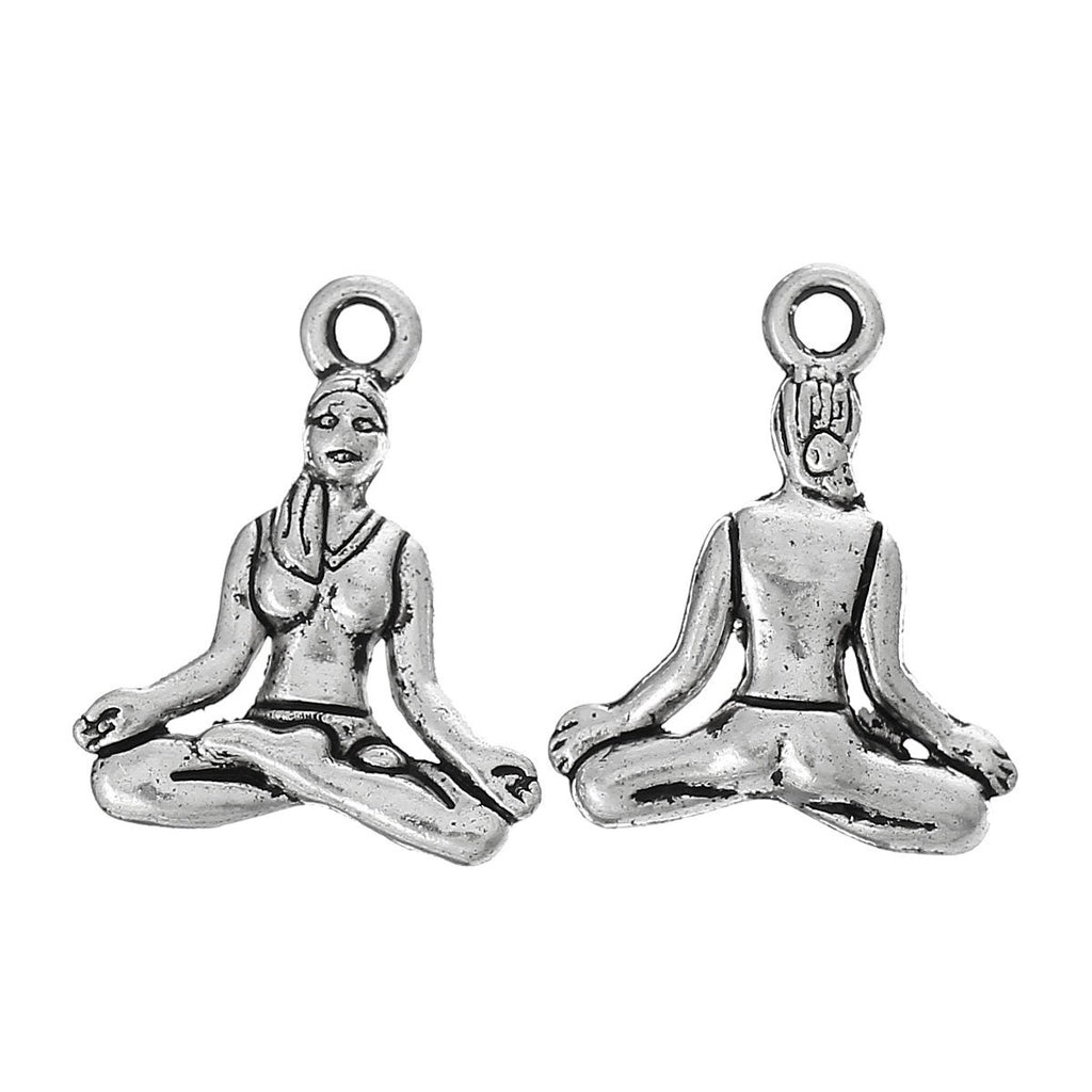 8 charms - Light weight Seated meditation yoga padmasana posture charms - CM086