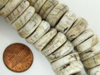 10 Beads - Ethnic Naga natural conch shell flat disc beads 17 - 18 mm size - CH053