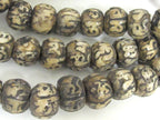 2 Beads - Large heavy Tibetan Om carved conch shell beads 15 mm - 17 mm wide x 12 - 14 mm size - CH055