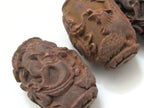 1 BEAD - Large Tibetan dragon phoenix etched barrel shape stony bead - BD613
