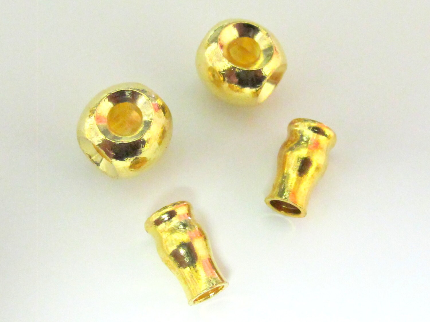 1 SET - 3 hole Guru Bead gold color plated metal bead - mala making supply - GB001