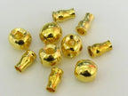 1 SET - 3 hole Guru Bead gold color plated metal bead - mala making supply - GB001