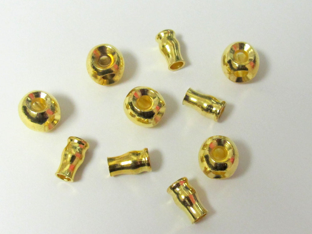1 SET - 3 hole Guru Bead gold color plated metal bead - mala making supply - GB001