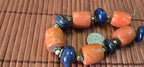 10 Vintage beads ethnic Nepal Tibetan coral and lapis beads - STR001G