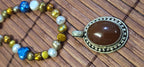 Oval shape Tibetan brown carnelian agate gemstone Pendant | Himalayan Nepal Gemstone Amulet | PM439C