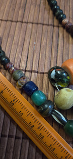 Mixed Vintage Tibetan Nepal Beads – Bone, Bodhi Seed, Glass, Wood – jewelry making Earthy beads - STR001H