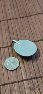 Tibetan black chalcedony gemstone Pendant | Himalayan Nepal Gemstone Amulet | PM439J