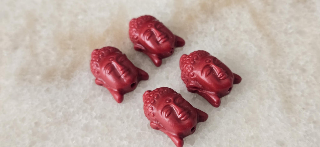 10 Beads - Red Resin Buddha Beads 14x20mm – Tibetan Nepal Prayer Beads for Jewelry Making BD797G