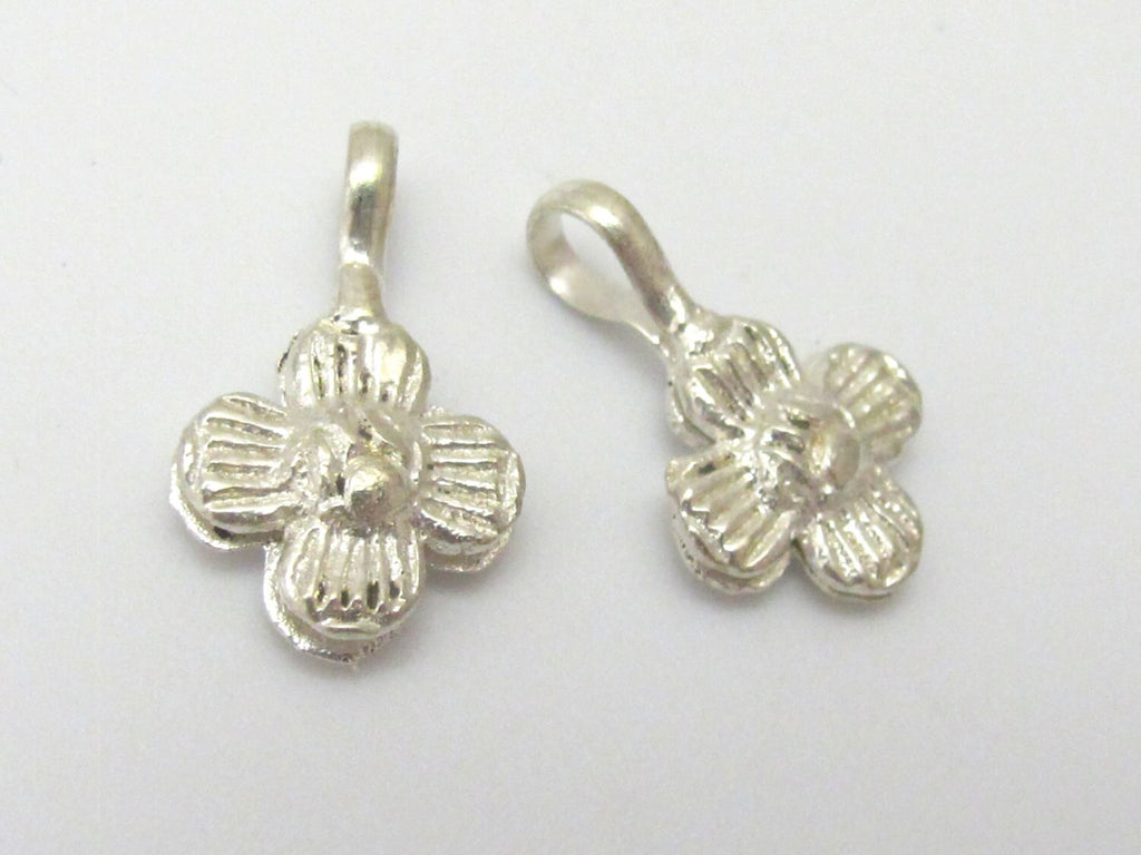 1 counter - Tibetan silver four petal Flower design mala counter - GB003B