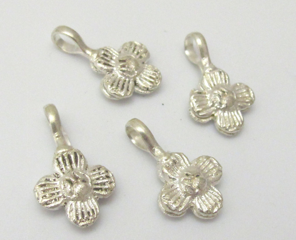 1 counter - Tibetan silver four petal Flower design mala counter - GB003B