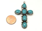 Tibetan cross pendant with turquoise inlay - PM257A