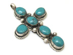 Tibetan cross pendant with turquoise inlay - PM257A