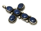 Tibetan Lapis Lazuli gemstone cross pendant - PM257B