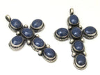 Tibetan Lapis Lazuli gemstone cross pendant - PM257B