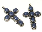Tibetan Lapis Lazuli gemstone cross pendant - PM257B