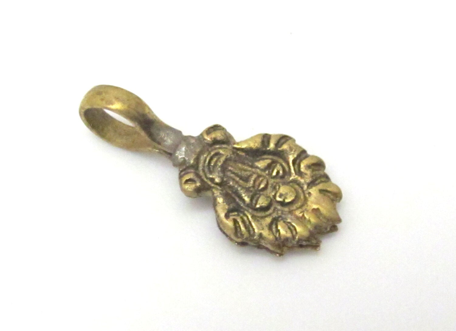 1 counter - Antiqued flames torch design Tibetan Brass mala counter -- GB002A