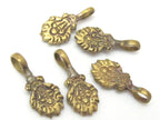 1 counter - Antiqued flames torch design Tibetan Brass mala counter -- GB002A