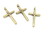 6 pendants lot - Small size Tibetan solid brass cross charm pendants - PM259D custom designs copyright Nepalbeadshop