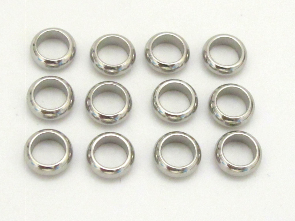10 Beads - Stainless steel donut beads 8 mm wide - BD640
