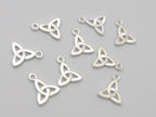 10 charms - Celtic trinity knot symbol silver tone small size charms 12mm x 10mm - CM088
