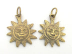 2 Pendants - Small size solid brass Sun Pendants charms from Nepal - CP058 Custom Design Copyright Nepalbeadshop