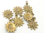 2 Pendants - Small size solid brass Sun Pendants charms from Nepal - CP058 Custom Design Copyright Nepalbeadshop