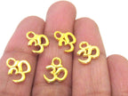 15 charms - tibetan om charms hindu om aum om prayer charms -Small size gold tone yoga meditation om charms beads - CM089