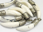 3 Pendants lot- Tibetan silver capped Naga Conch shell pendant - PM268