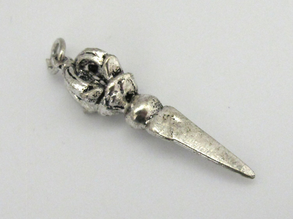 1 pendant - Tibetan silver plated Phurba dagger pendant from Nepal - CP063