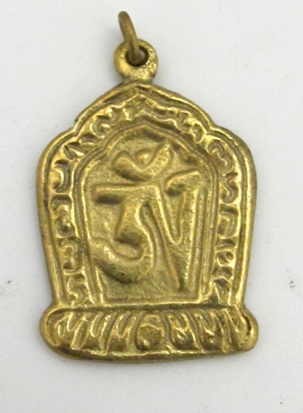 1 pendant - Beautiful Tibetan Om Brass pendant from Nepal - CP067