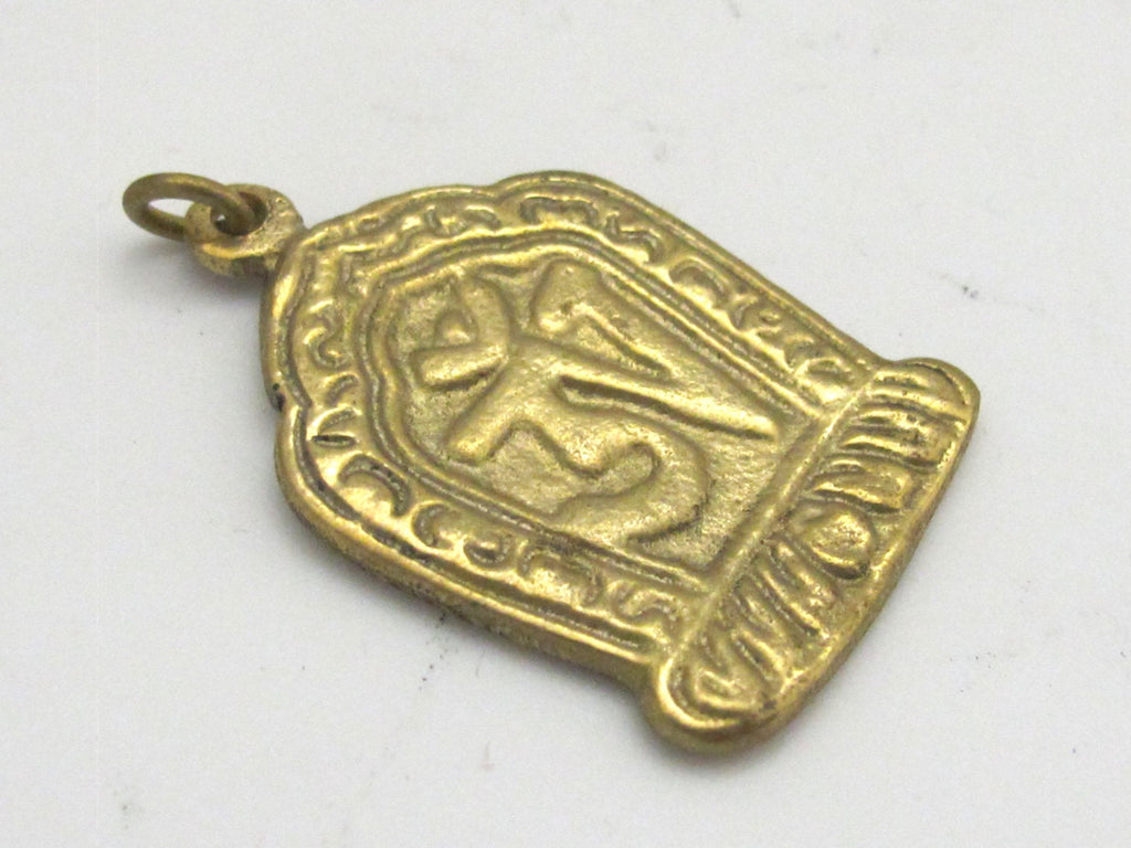 1 pendant - Beautiful Tibetan Om Brass pendant from Nepal - CP067