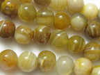 Tibetan Banded Agate beads 11 - 13 mm - 4 beads - GM324