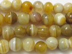 Tibetan Banded Agate beads 11 - 13 mm - 4 beads - GM324