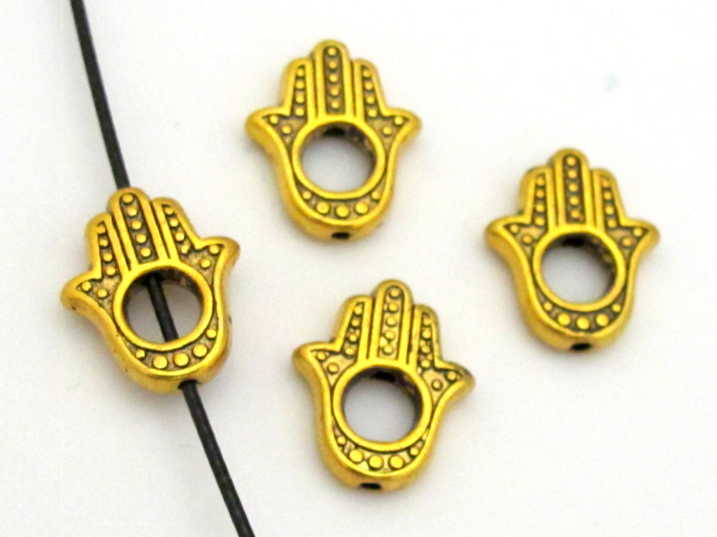 8 beads - Antiqued gold tone Tibetan Hand frame spacer beads 15 mm x 12 mm - CM093