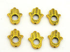 8 beads - Antiqued gold tone Tibetan Hand frame spacer beads 15 mm x 12 mm - CM093