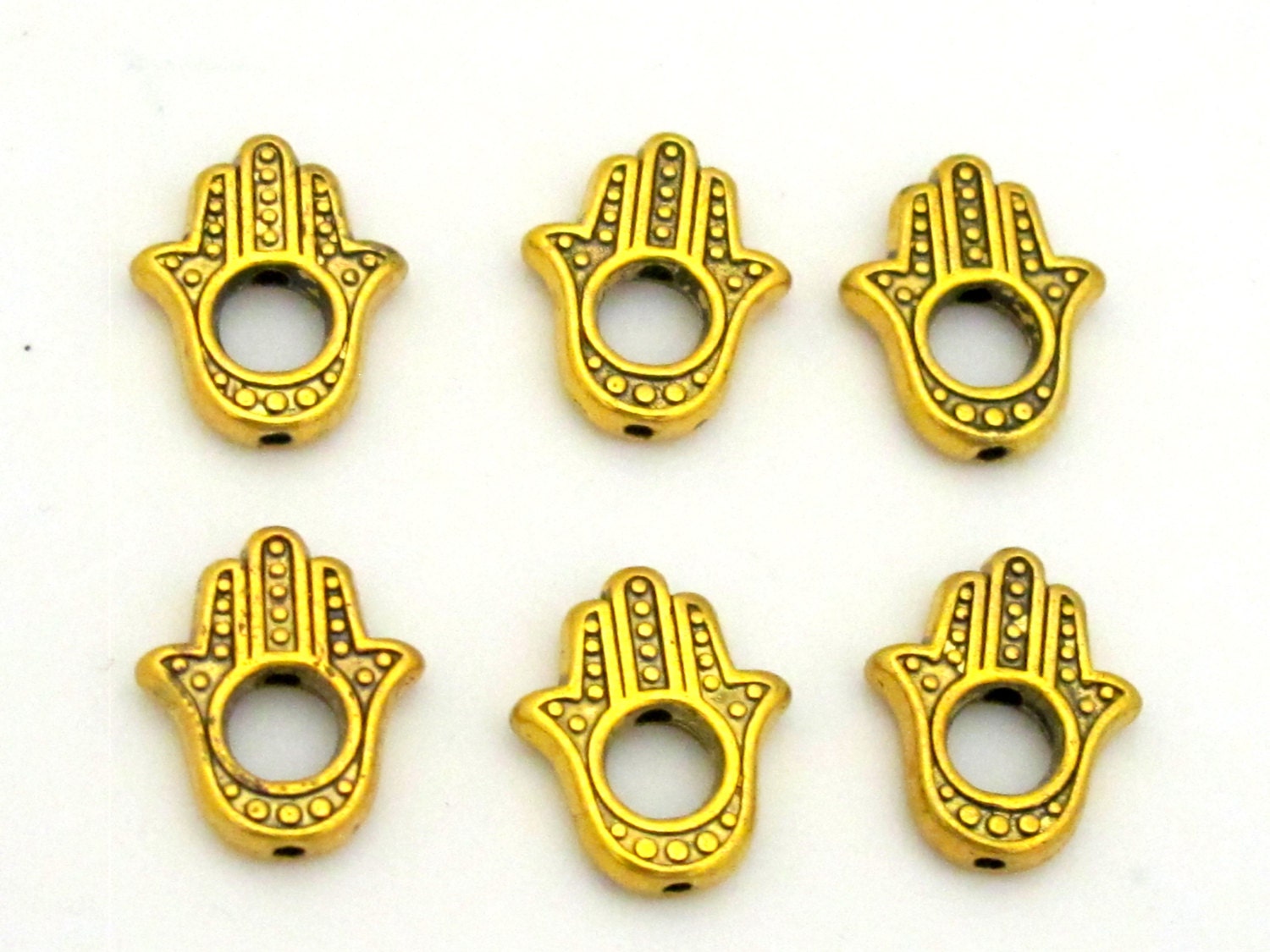 8 beads - Antiqued gold tone Tibetan Hand frame spacer beads 15 mm x 12 mm - CM093