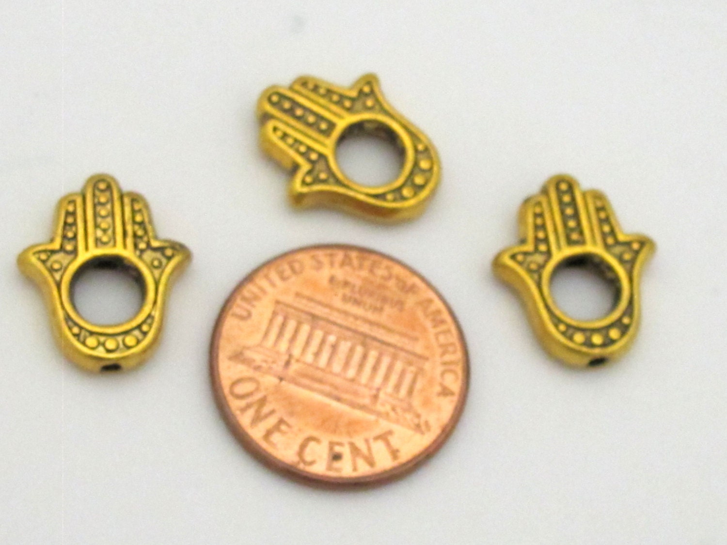 8 beads - Antiqued gold tone Tibetan Hand frame spacer beads 15 mm x 12 mm - CM093