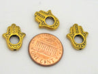 8 beads - Antiqued gold tone Tibetan Hand frame spacer beads 15 mm x 12 mm - CM093
